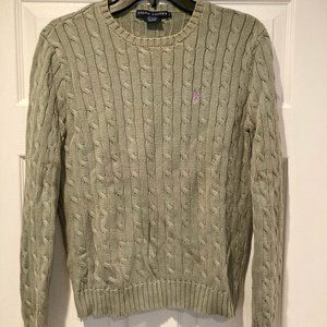 Ralph Lauren Cable-knit Crewneck Sweater - Size L